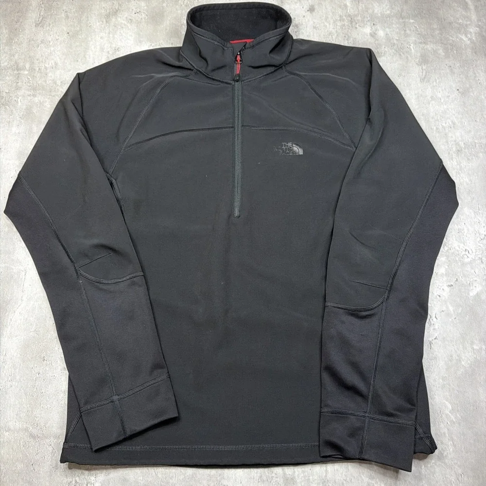 The North Face 1/2 Zip Pullover Men's Small Black Sweatshirt Fleece Jacket